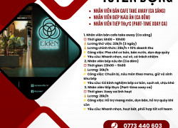 Tuyển Nhân viên bán cafe và Bếp Ca Đêm Quận 2