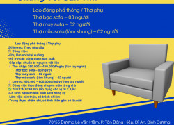 XƯỞNG SẢN XUẤT SOFA TUYỂN DỤNG NHÂN SỰ DĨ AN