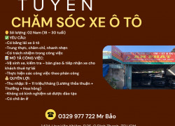 Tuyển Nhân viên Chăm sóc xe Ô Tô Q.Bình Thạnh