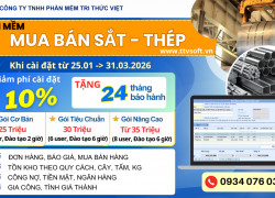 Giảm 10%, 2 năm bảo hành cài đặt Phần mềm bán hàng, gia công sắt, thép