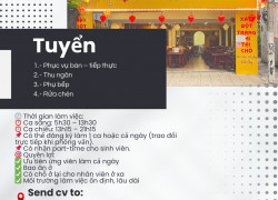 Nhân viên phục vụ, Thu ngân, Phụ bếp, Rửa chén