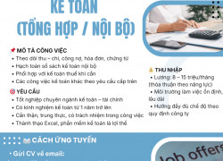 Tuyển Kế Toán (Tổng Hợp / Nội Bộ)