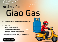 Tuyển Nhân viên giao gas Quận Tân Bình