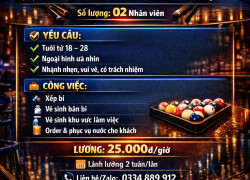 Tuyển Nhân viên phục vụ TP. Thuận An