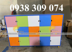 Tủ đựng cặp dép mầm non MDF, kệ đựng cặp mầm non