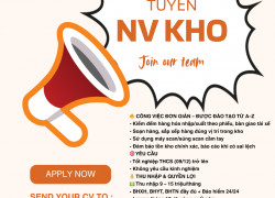 TUYỂN NHÂN VIÊN KHO – KHÔNG CẦN KINH NGHIỆM