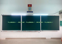 Bảng trượt ngang 3 cánh viết phấn cho lớp học