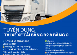 Tuyển Tài xế xe tải bằng B2 và C Hóc Môn