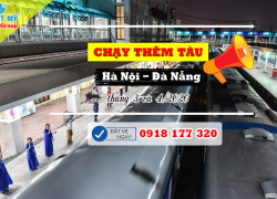 Chạy thêm tàu Hà Nội – Đà Nẵng tháng 3 và 4/2026﻿