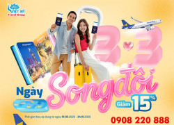 Vietravel Airlines ưu đãi ngày đôi 3/3