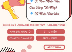 Tuyển Nhân viên giao hàng và Kho Hà Đông