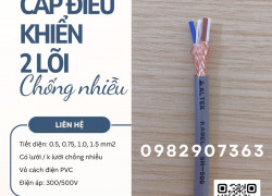 Cáp điều khiển đồng mềm 2 lõi vỏ xám Altek Kabel