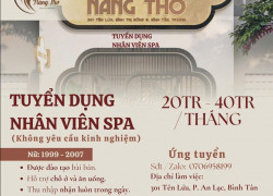 NÀNG THƠ SPA tuyển KTV SPA không yêu cầu kinh nghiệm