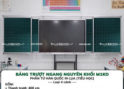 Bảng trượt ngang viết phấn kẻ ô ly tập