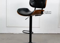 Ghế quầy bar chân đen lưng ốp gỗ CB2287A-P tại HCM