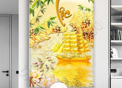Tranh gạch 3d phong thủy thuận buồm xuôi gió - CVB68