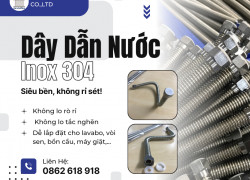 Dây Dẫn Nước Inox Chịu Nhiệt, Dây Dẫn Nước Inox 304, Dây Cấp Nước Bình Nóng Lạnh