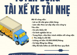 Tuyển Tài xế xe tải nhẹ Q12