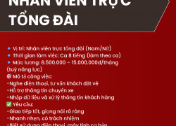 Tuyển Nhân viên trực tổng đài Quận 10