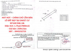 HOT HOT – CHÍNH CHỦ CẦN BÁN LÔ ĐẤT ĐẸP TẠI EAKIET CƯ M'GAR Đăk Lăk