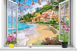 Tranh gạch 3d cửa sổ - CBV43