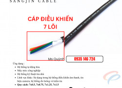 Cáp sangjin 7x0.5, 7x0.75, 7x1.25, 7x1.5 Sài Gòn, hồ Chí Minh, Bình Dương