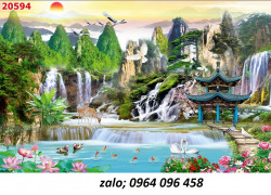 Tranh gạch men 3d phong cảnh đồng quê - SCV89