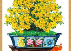 Tranh gạch 3d tranh hoa mai - DNC89