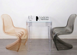 Bộ bàn ghế cafe trong suốt TE1540-06G_PANTON-PC