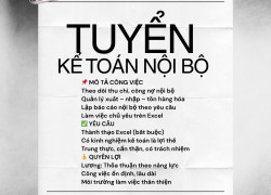 Tuyển Kế toán nội bộ Sóc Sơn