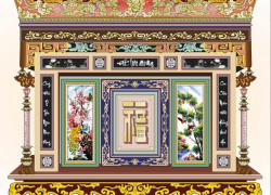 Tranh gạch 3d ốp tường phòng thờ - DVC69