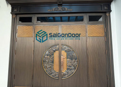 Bàn giao cửa thép vân gỗ Saigondoor