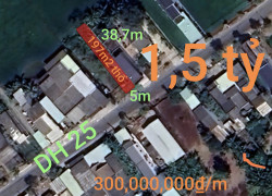 Bán đất xã Vàm Cỏ mặt tiền đường DH25 giá 1,5 tỷ