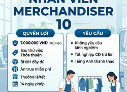 Tuyển Merchandiser - NV Quản lý đơn hàng [Không yêu cầu kinh nghiệm]