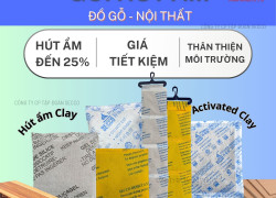 Chống Ẩm Mốc Đồ Gỗ Nội Thất - Gói Hút Ẩm Clay Desiccant Secco 1000g