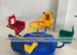 Đu quay 4 ghế gấu,Đu quay trên ray đạp chân,Mâm xoay 5 ghế