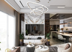 Mẫu thiết kế nội thất chung cư 70m2 siêu đẹp của Royal Palace
