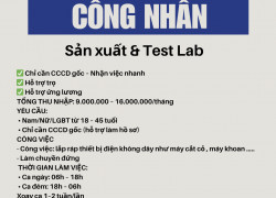 Tuyển Công nhân Sản xuất Thủ Đức