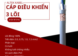 Cáp điều khiển đồng mềm 3 lõi vỏ xám Altek Kabel