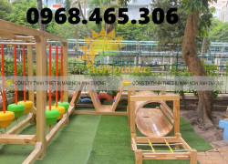 Bộ vận động gỗ liên hoàn đa năng dành cho trẻ em