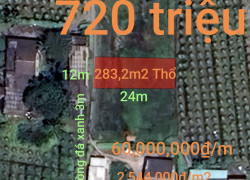 Bán thu hồi vốn lô đất thổ gần KCN Phú Ngãi Trị giá 720 triệu