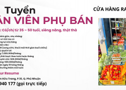 Tuyển Nhân viên phụ bán buổi sáng Q. Phú Nhuận