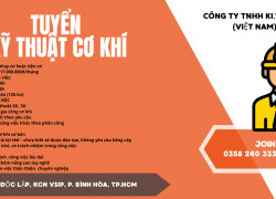Tuyển Kỹ thuật cơ khí KCN VSIP Bình Dương