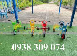 Xe đạp đôi 3 bánh mầm non, xe đạp xích lô trẻ em 3 bánh