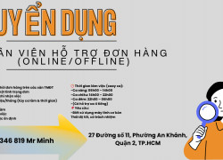 Tuyển Nhân viên hỗ trợ đơn hàng Quận 2