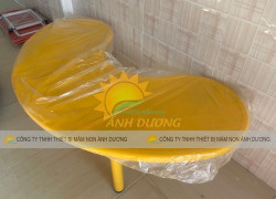 Bàn vòng cung mầm non, bàn nhựa ovan mầm non, Bàn bán nguyệt mầm non