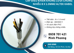 Cáp điều khiển không lưới chống nhiễu 8x1.0mm² – Dây điều khiển 8 lõi 1.0 chất lượng