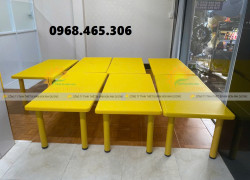 Bàn chữ nhật mầm non 4 màu nhập khẩu dài 1m2