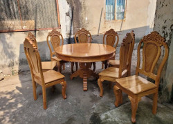 Bàn ghế ăn gỗ gõ đỏ giá bình dân