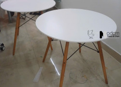 Bàn tiếp khách mặt tròn chân thép giả gỗ TE DSW-08W tại HCM